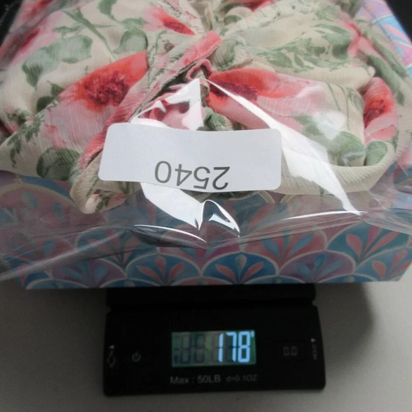 Fate Women's Ruched Floral Lace Crop Top Long Sleeve Ruffle Casual Pink M 178 - Picture 14 of 14